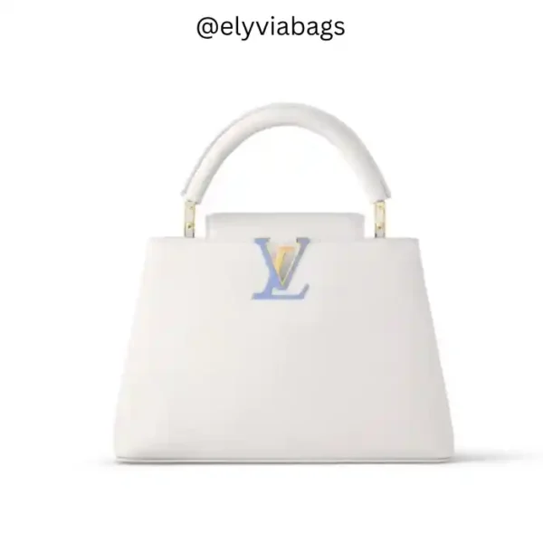 LV Capucines MM bag white