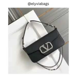 VG shoulder black bag jewel logo