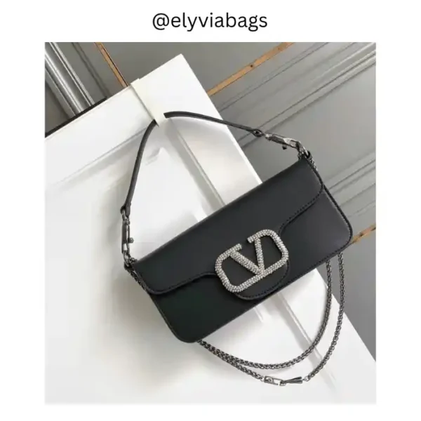 VG shoulder black bag jewel logo