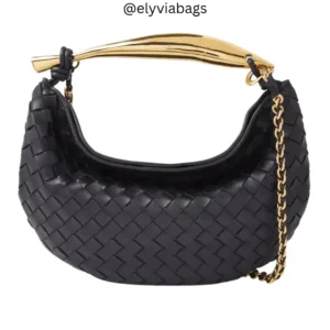 BV Sardine Bag with Chain Strap Black