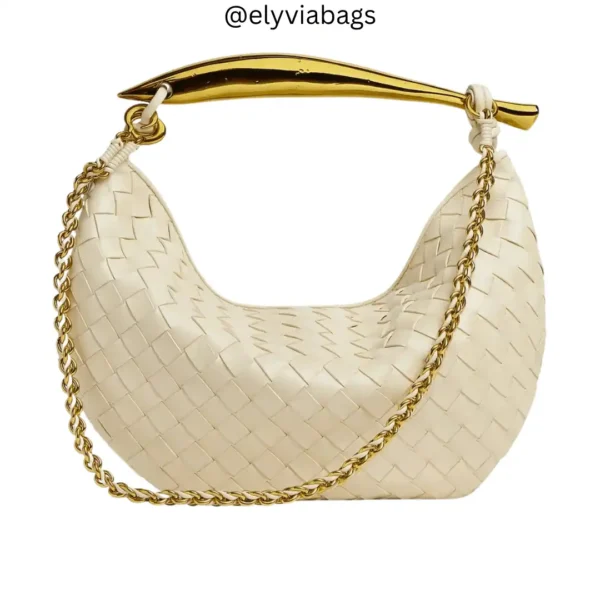 BV Sardine Bag with Chain Strap cream chain view