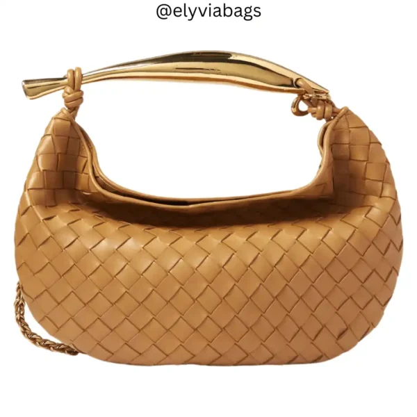 BV Sardine Bag with Chain Strap golden brown