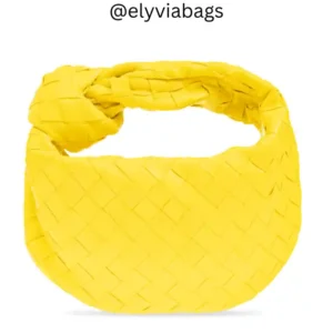 Bottega Veneta mini jodie yellow bag front view