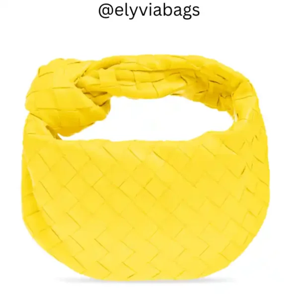 Bottega Veneta mini jodie yellow bag front view