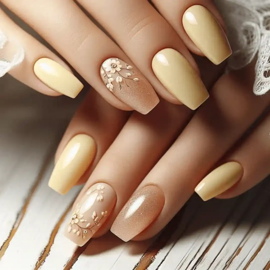 Butter Yellow Summer Nails 2025