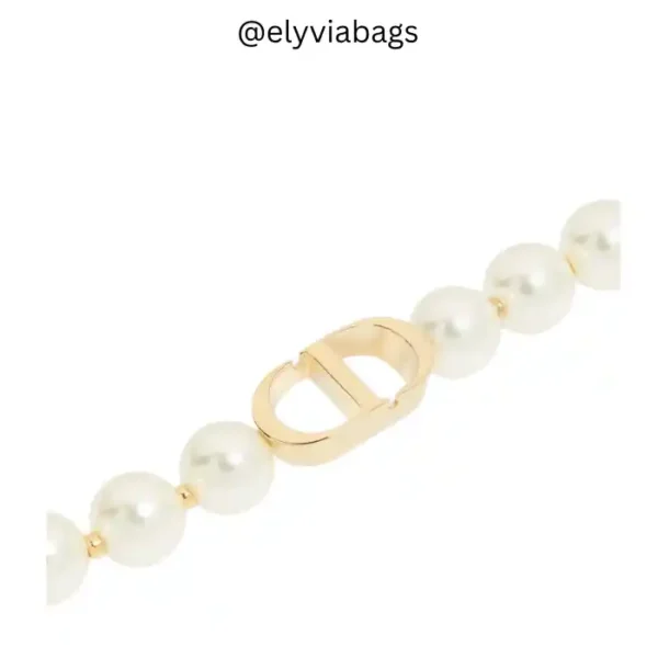 CD 30 Montaigne Bracelet Gold-Finish Metal & White Resin Pearls (1)