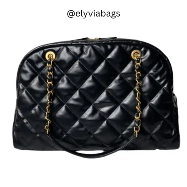 Chanel 24 A maxi bowling black bag black view
