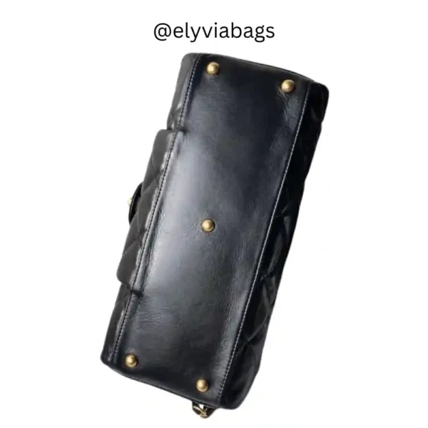 Chanel Black Bowling Bag bottom view