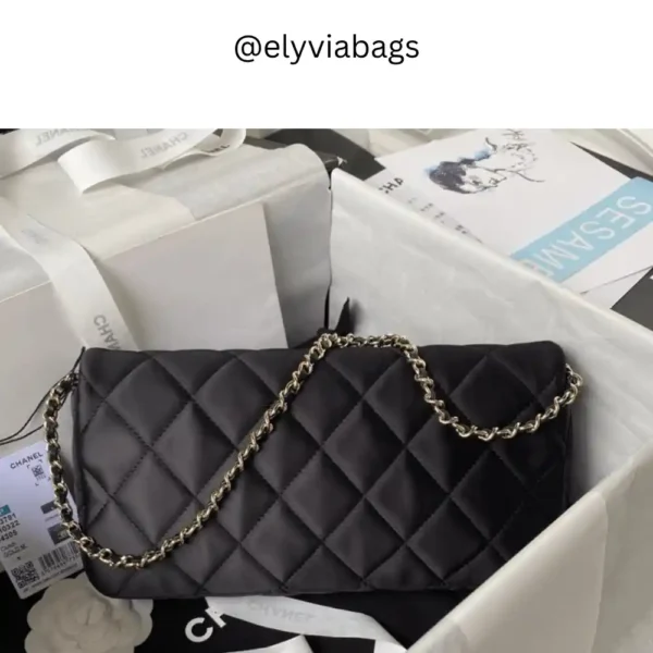 Chanel Black Rectangular Flap Classic Shoulder Bag back view