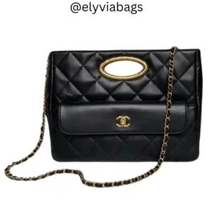 Chanel Clutch Flap Bag Noir Front view