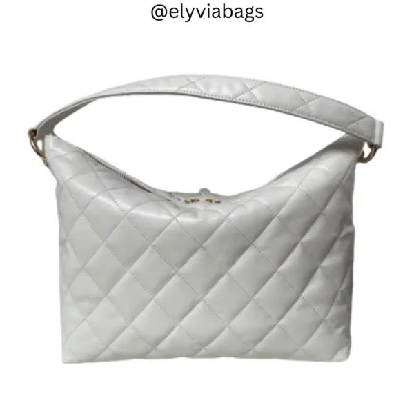 Chanel Hobo Hippie Medium White Bag back view