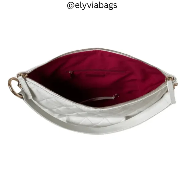 Chanel Hobo Hippie Medium White Bag open view