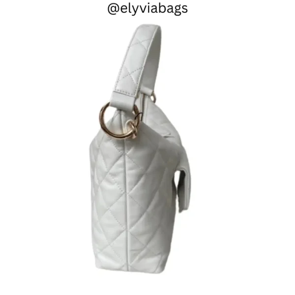 Chanel Hobo Hippie Medium White Bag side view