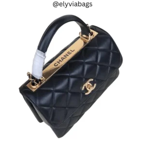 Chanel Mini Flap Bag Top Handle in Black