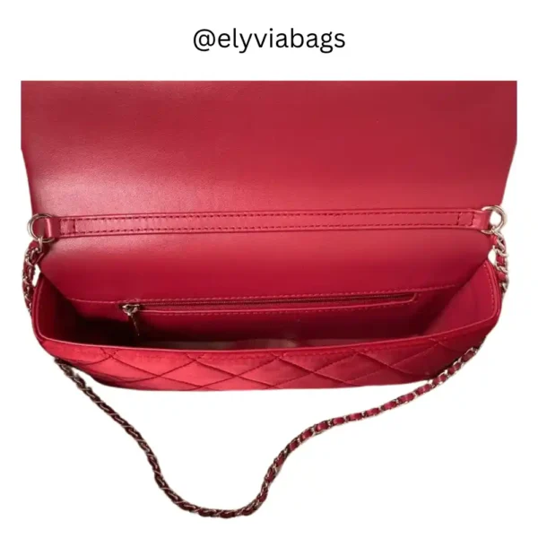 Chanel Red Rectangular Flap Classic Shoulder Bag (9)