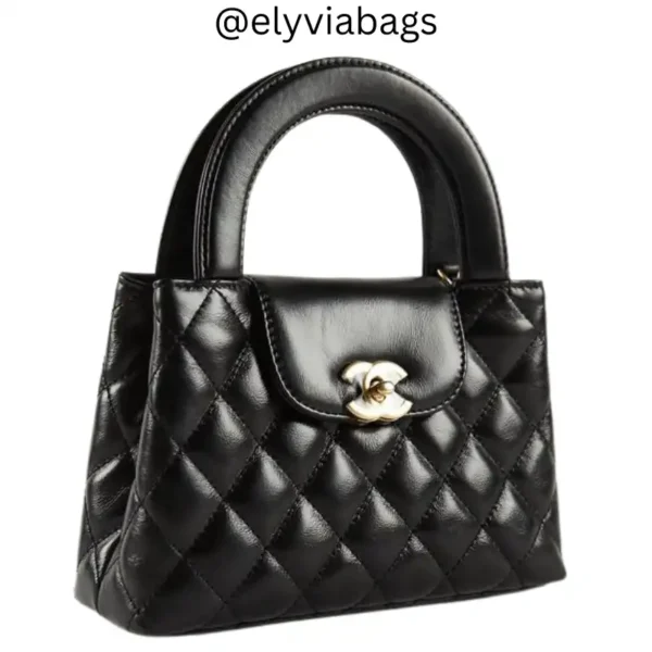 Chanel Shiny Kelly Black side view