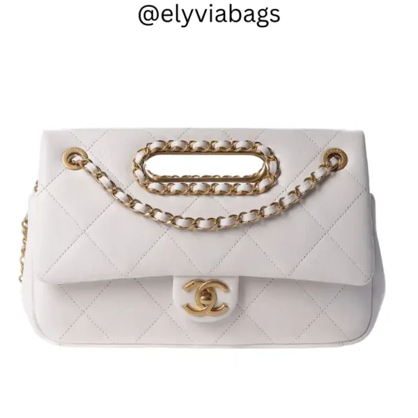 Chanel Small Chain Handle Flap latte bag
