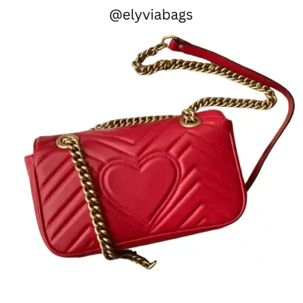 GG-Marmont Shoulder Bag Red back view