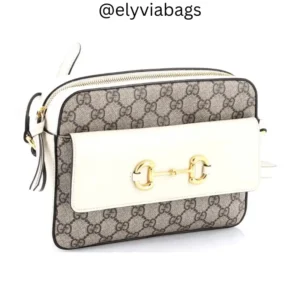 Gucci horsebit 1955 camera bag beige white