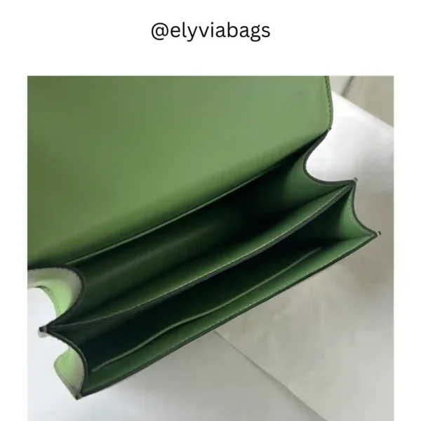 Hermès Constance Mini 18 Vert Criquet Limited Edition Inside View