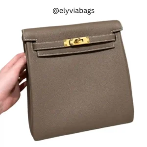Hermes Kelly Addo brown backpack Front view