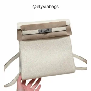 Hermes Kelly Addo white backpack