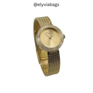 LA d Dior quartaz Watch gold dial