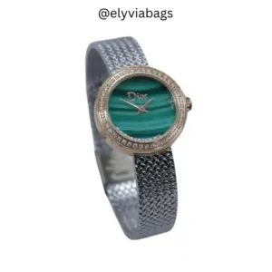LA d Dior quartaz Watch silver green dial