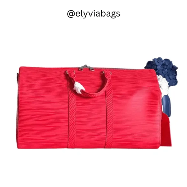 LV Keepall Bandoulière 50 Red Front view