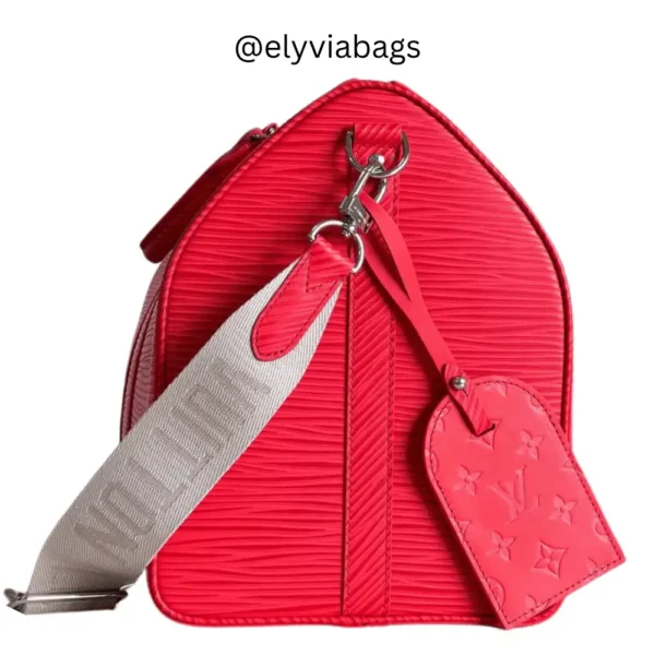LV Keepall Bandoulière 50 Red side view