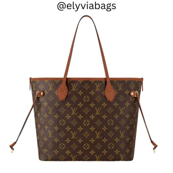 LV Neverfull Inside Out MM Tote Gold Color out view
