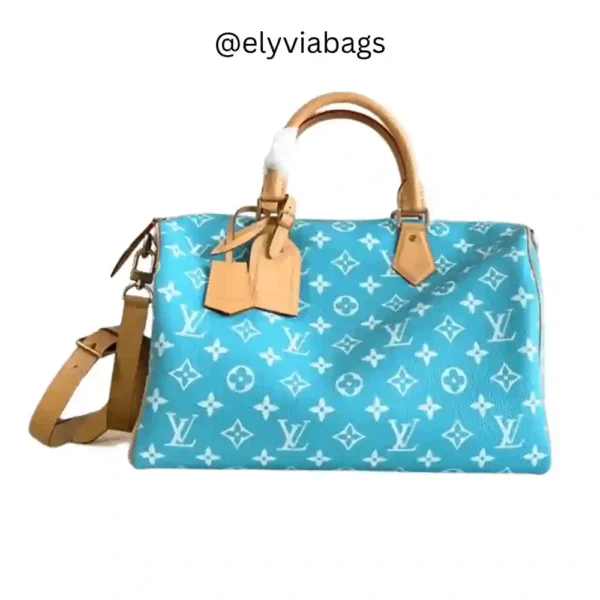 LV Speedy P9 Bandoulière 40 Turquoise Bag Front view