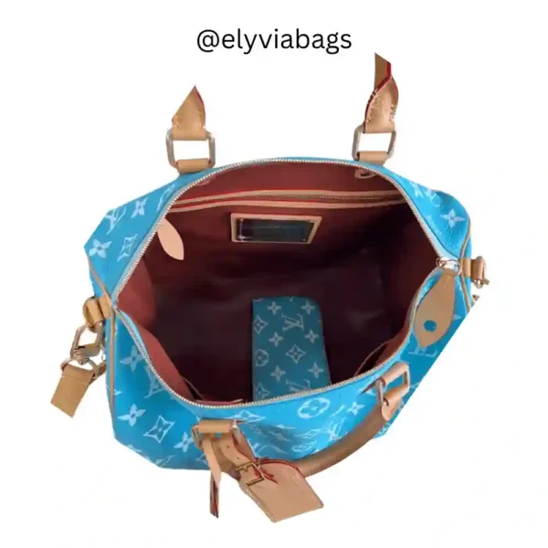 LV Speedy P9 Bandoulière 40 Turquoise Bag inside view