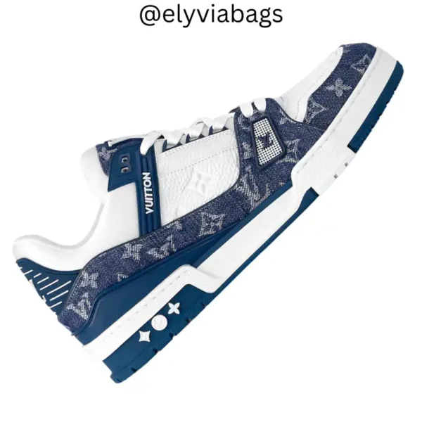 LV Trainer Sneaker Blue tilt view