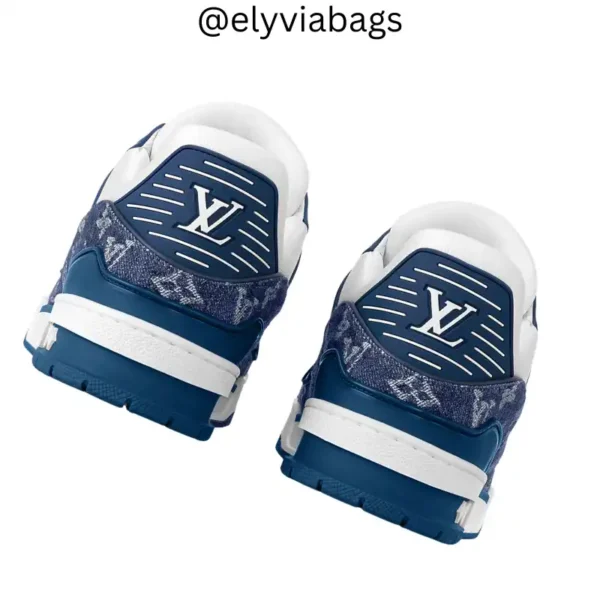 LV Trainer Sneaker Blue back view