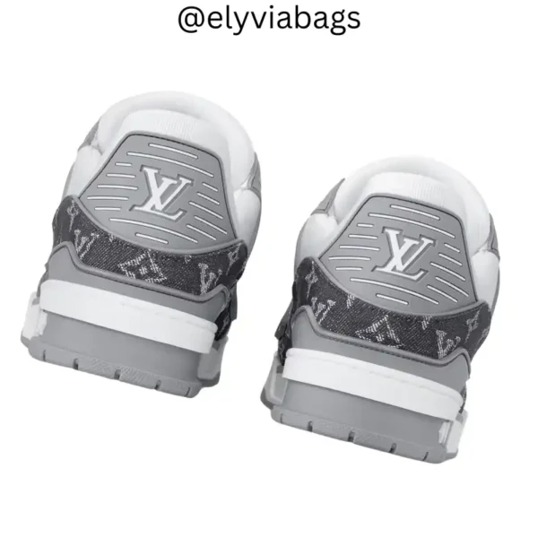 LV Trainer Sneaker grey back view
