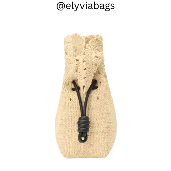 Loewe medium flamenco clutch in raffia open view