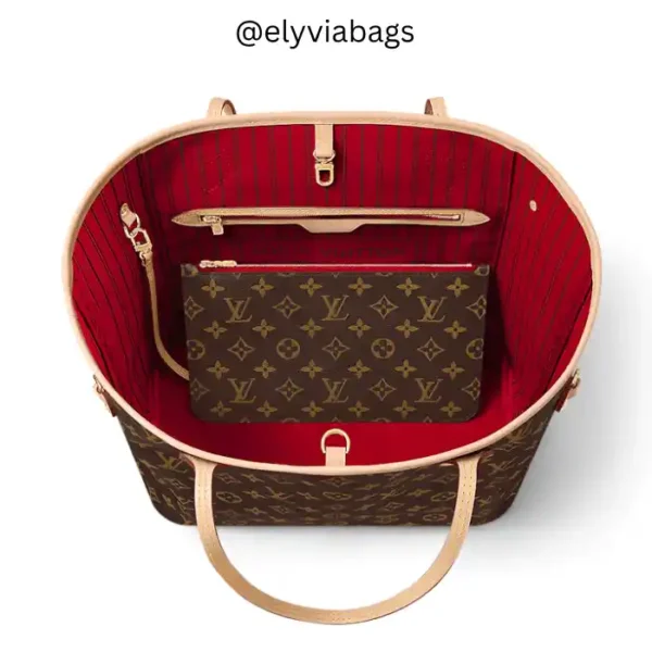 Louis Vuitton Neverfull MM Tote Bag cerise color