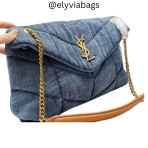 Saint Laurent Puffer Toy Bag – Denim Side view