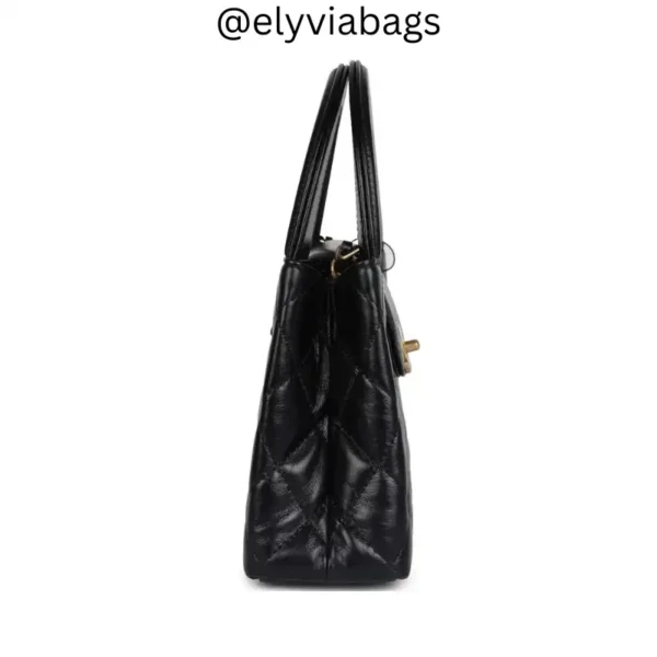 Small Kelly Shopper Black Bag side view