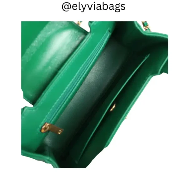 Small Kelly Shopper Green Bag open view