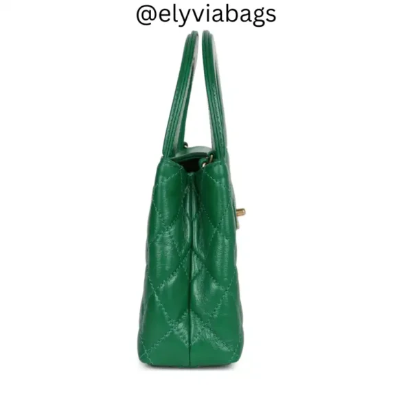 Small Kelly Shopper Green Bag side view