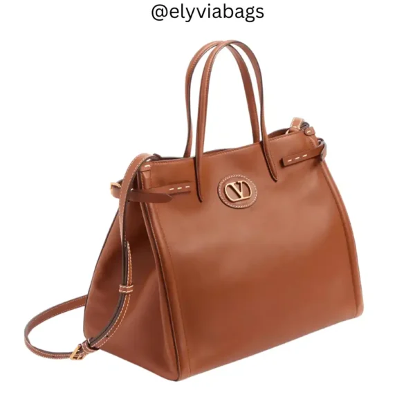 VG Antibes Medium Shopping Handbag Golden Brown Tilt View