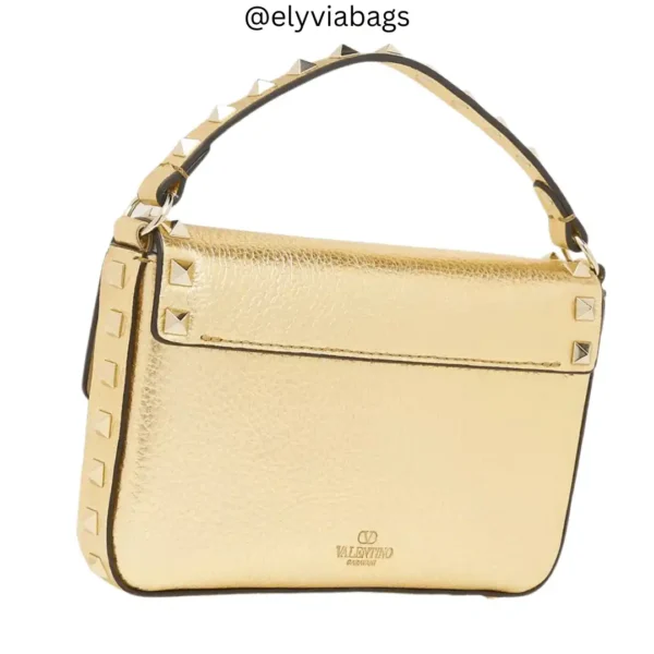 VG Mini Rockstud Shoulder Bag in Grained Leather back view