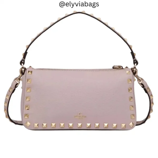 VG Small Rockstud Crossbody Bag Pink back view
