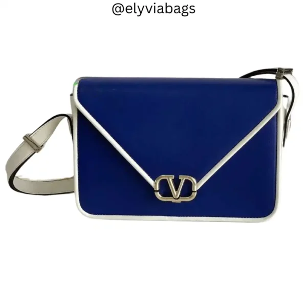 VG VLOGO Letter Shoulder Bag Blue ivory