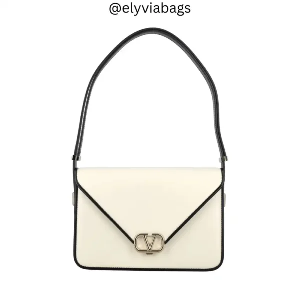 VG VLOGO Letter Shoulder Bag ivory black