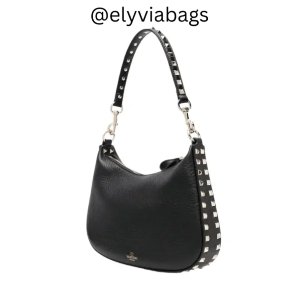 VG rockstud small shoulder bag black side view