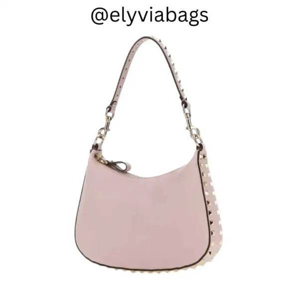 VG rockstud small shoulder bag pink side view