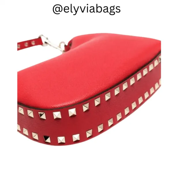 VG rockstud small shoulder bag red bottom view